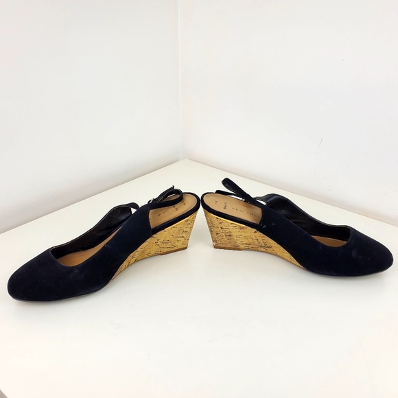 NEW look wide feet wedge sandals size 9 black shoes suede - Picture 8 of 16